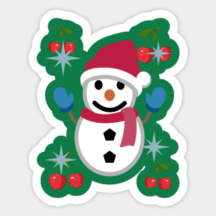 Snowman with Christmas hat and muffler Sticker